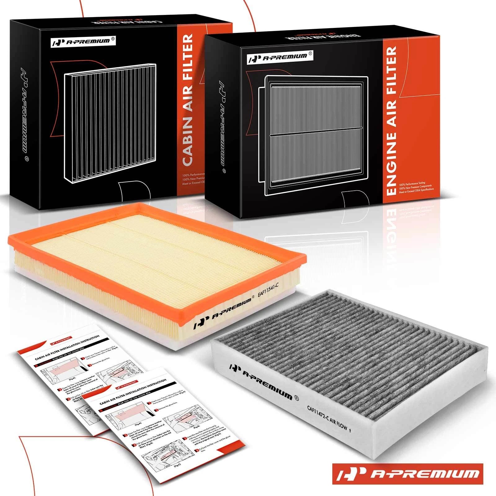 2 Engine & Cabin Air Filters with Activated Carbon for BMW F22 F30 F32 (2012–2019)
