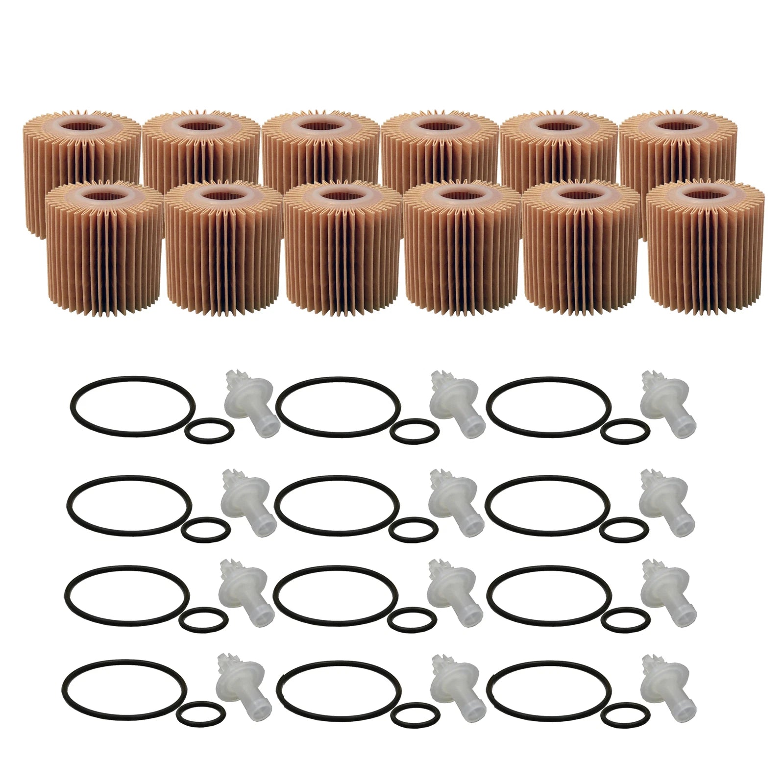 Set of 12 Engine Oil Filters for Lexus Scion Toyota (Metal Free)