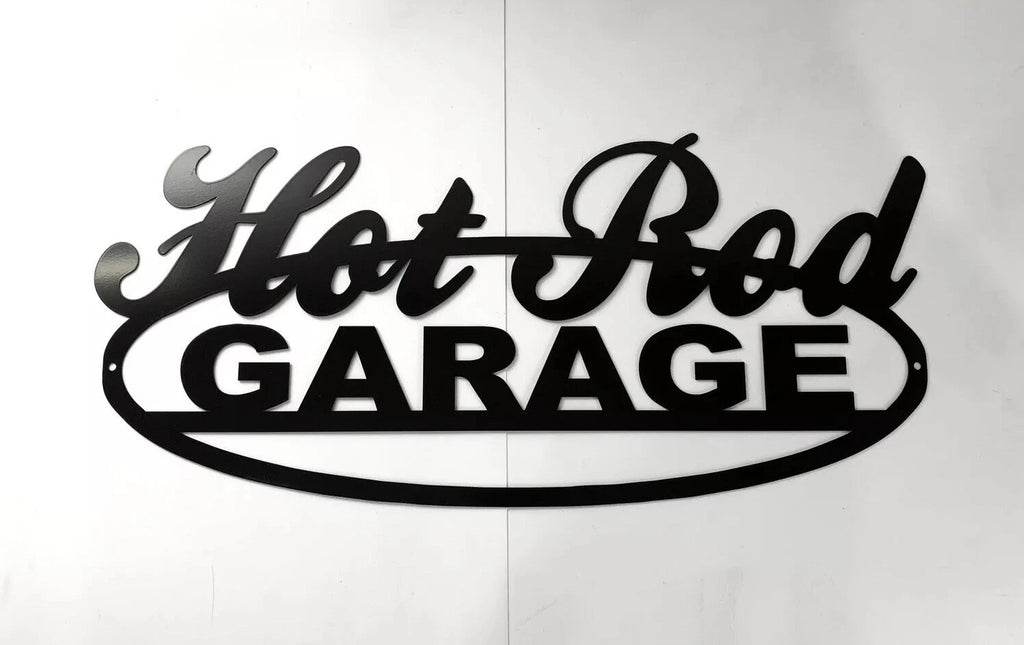 Vintage Hot Rod Garage Metal Sign Script for Universal (No Year)