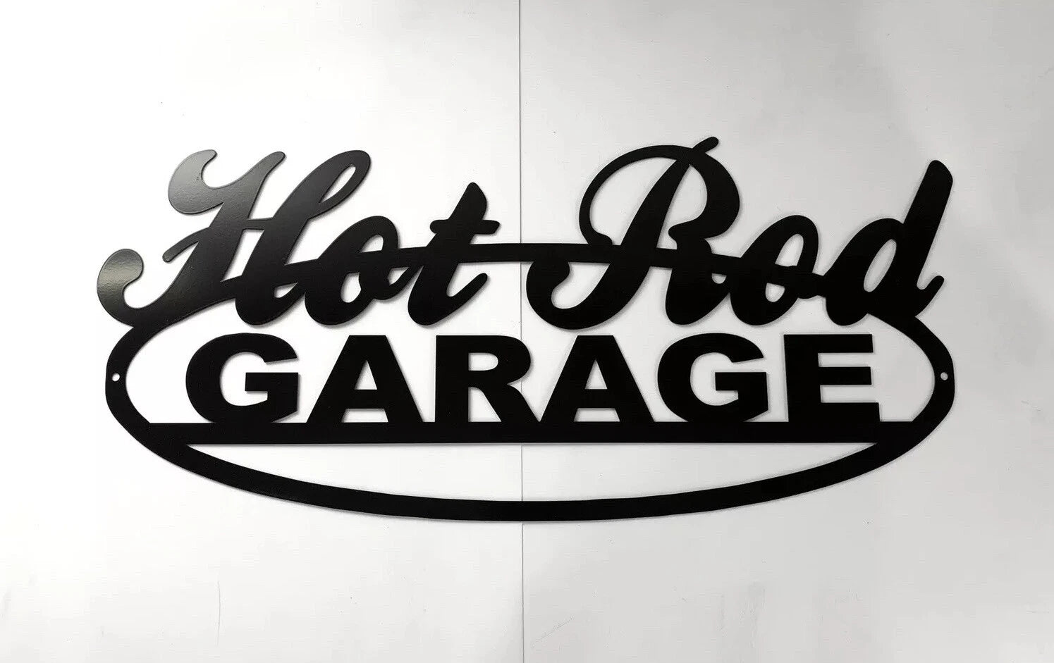 Vintage Hot Rod Garage Metal Sign Script for Universal (No Year)