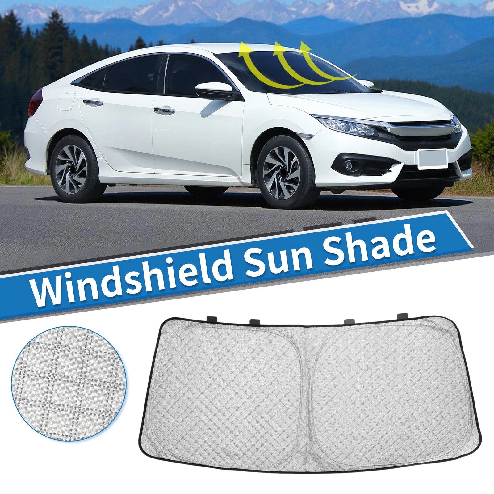 Car Window Cover for Honda N-BOX (JF3/JF4) (Aluminum Film, Foldable, Black)