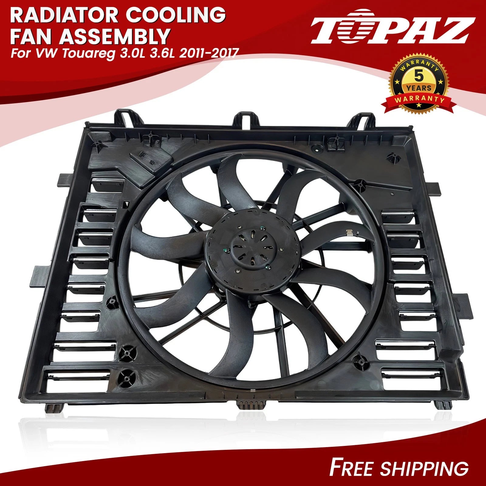 Radiator Cooling Fan Assembly for VW Touareg (2011–2017)