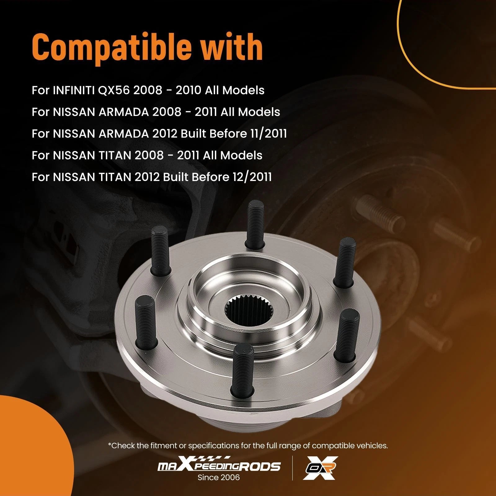 Front Wheel Hub Bearing Assembly 515124 for Infiniti QX56 Nissan Armada (2008–2012)