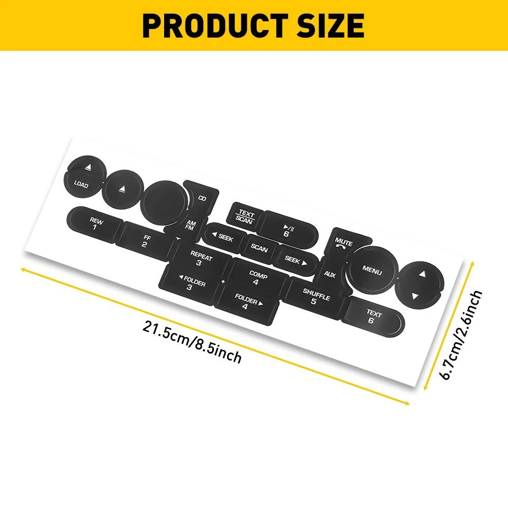 Radio Stereo Button Repair Decals for Ford Mustang