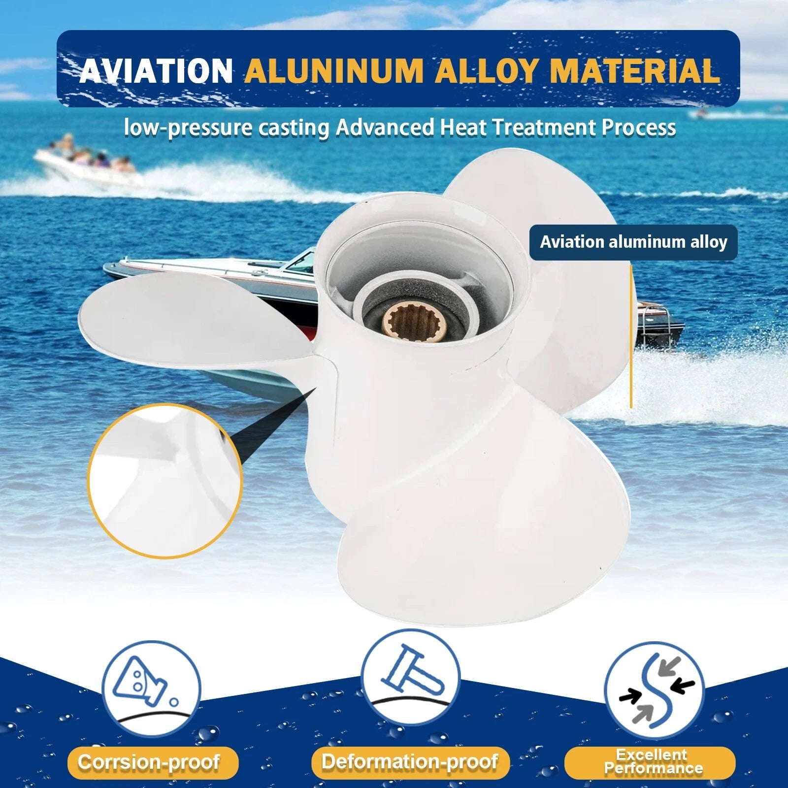 11 5/8 x 11 Aluminum Boat Propeller for Yamaha 663-45947-02-EL (25-60HP)