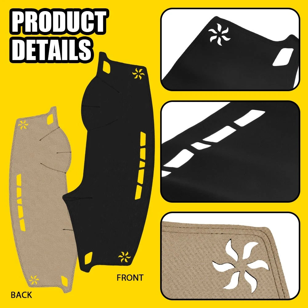 Leather Dash Cover Mat for Hyundai Sonata (2015–2019) Black