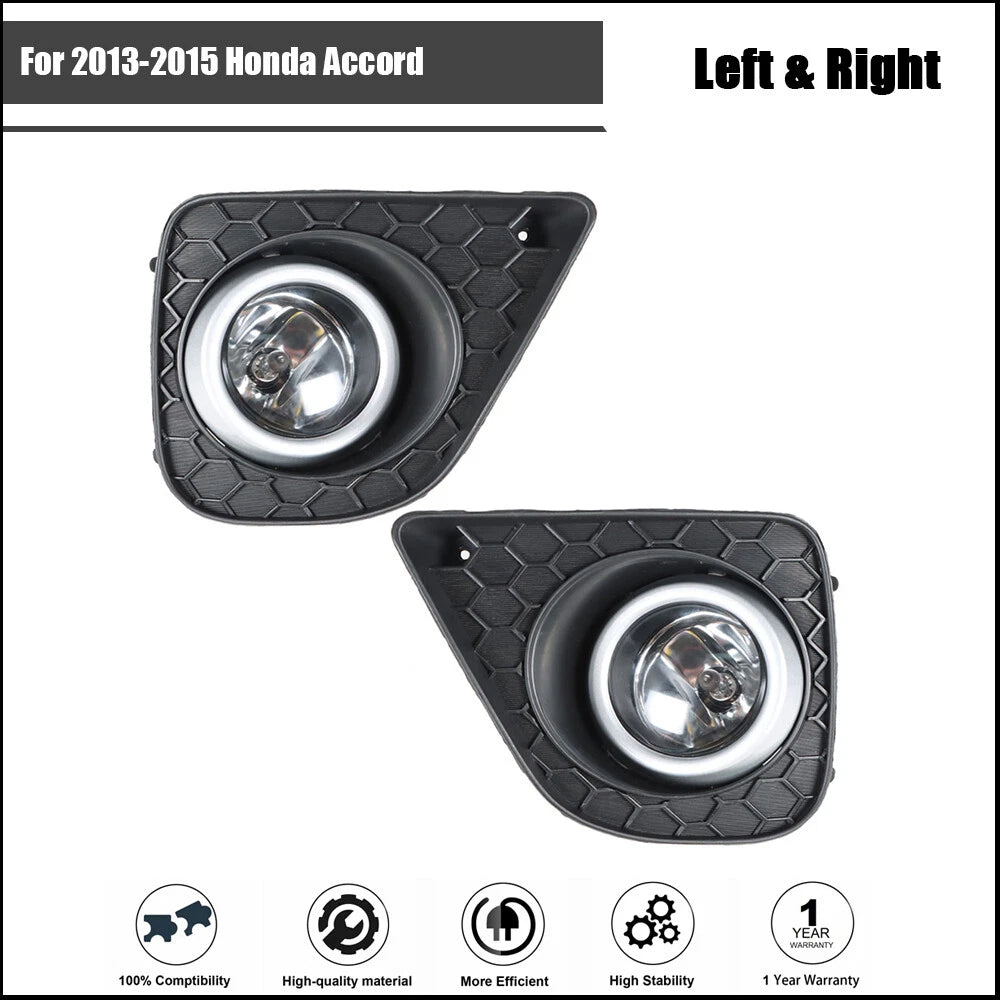 Pair Fog Light Lamps for Honda Accord (2013â2015) Coupe 2DR