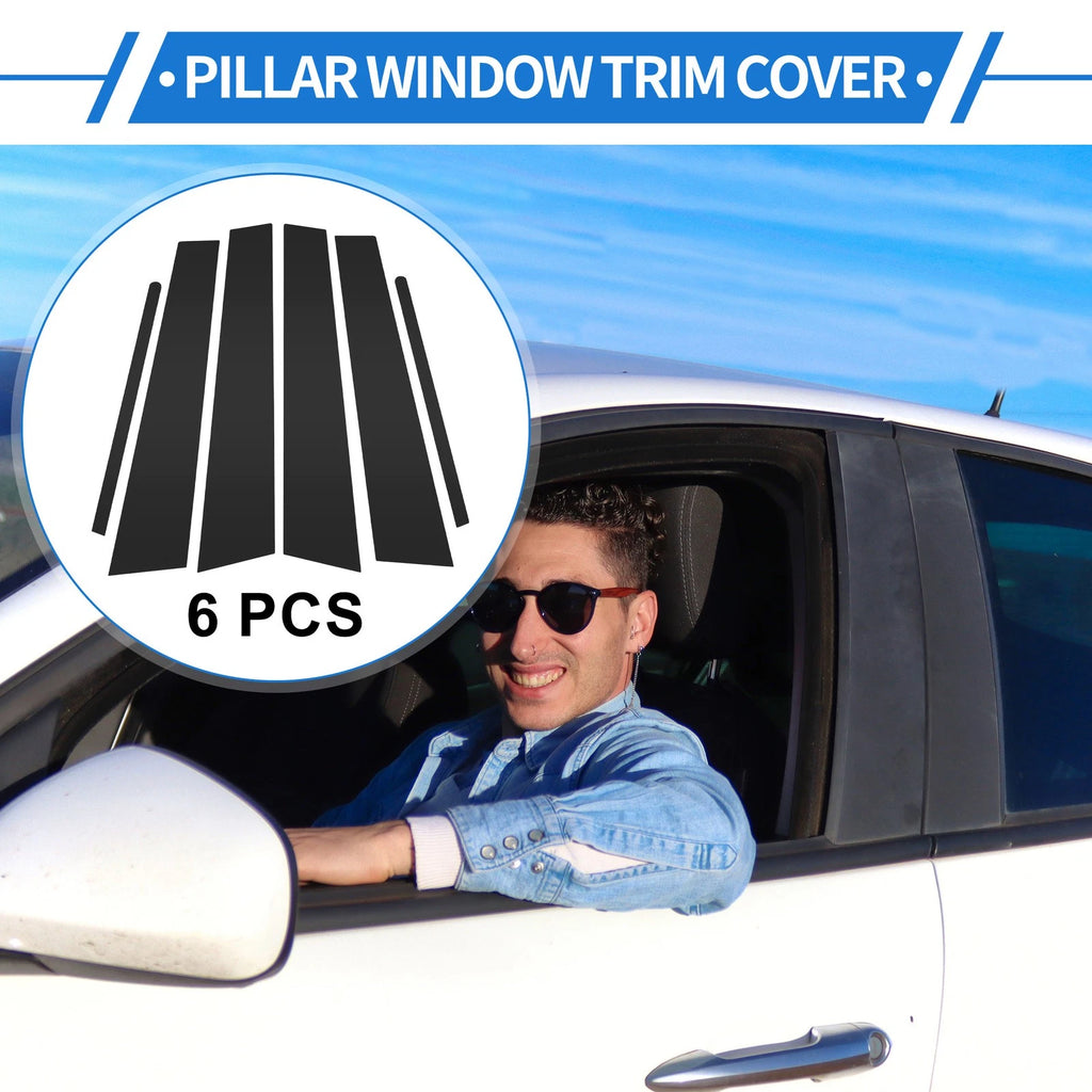 6 Pcs Door Pillar Window Trim for Hyundai Creta Ix25 (2020–2023) Black