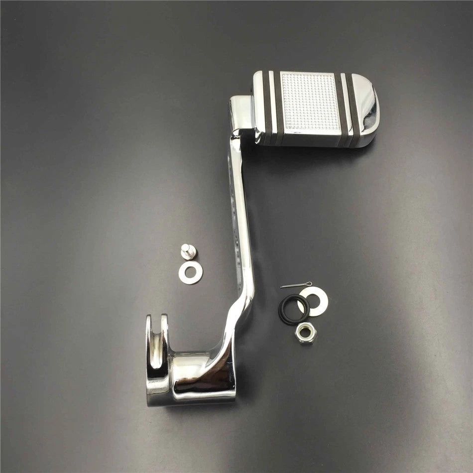 Chrome 3-Hollow-out Rear Brake Lever w/ Pad for Harley Road King (2009–2023)