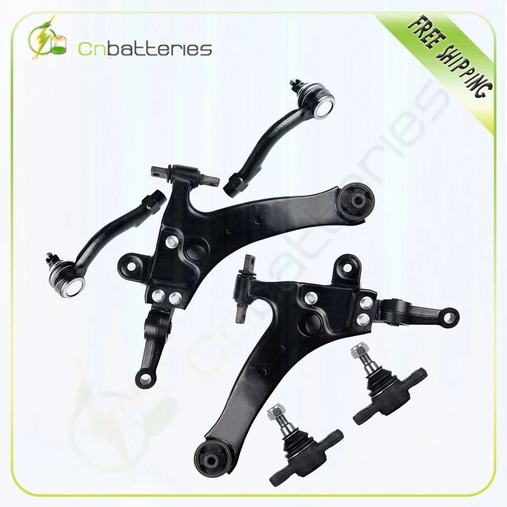 Set of 6 Lower Control Arms Ball Joints Tie Rod Ends for Hyundai XG350 (2002–2005)