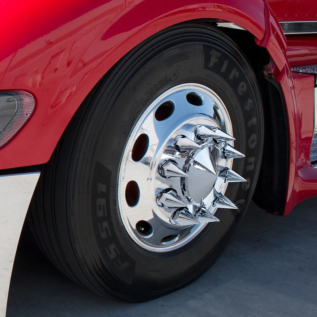 Chrome Spike Lug Nut Covers Thread-On 33mm for Toyota Tundra (2007–2021)