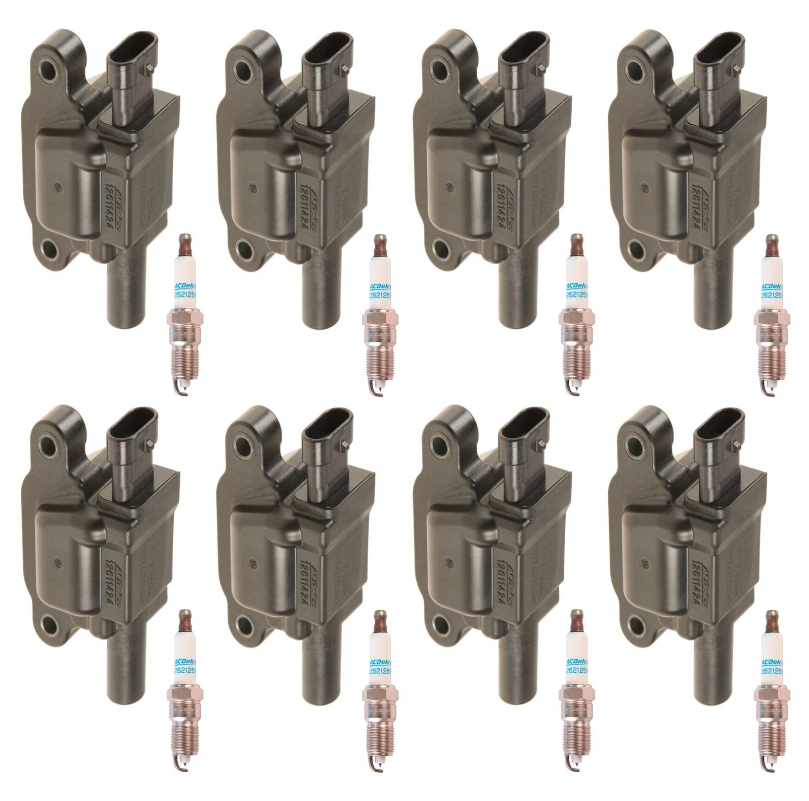 Set of 8 Ignition Coils & 8 Spark Plugs for Cadillac Chevy GMC (OE)