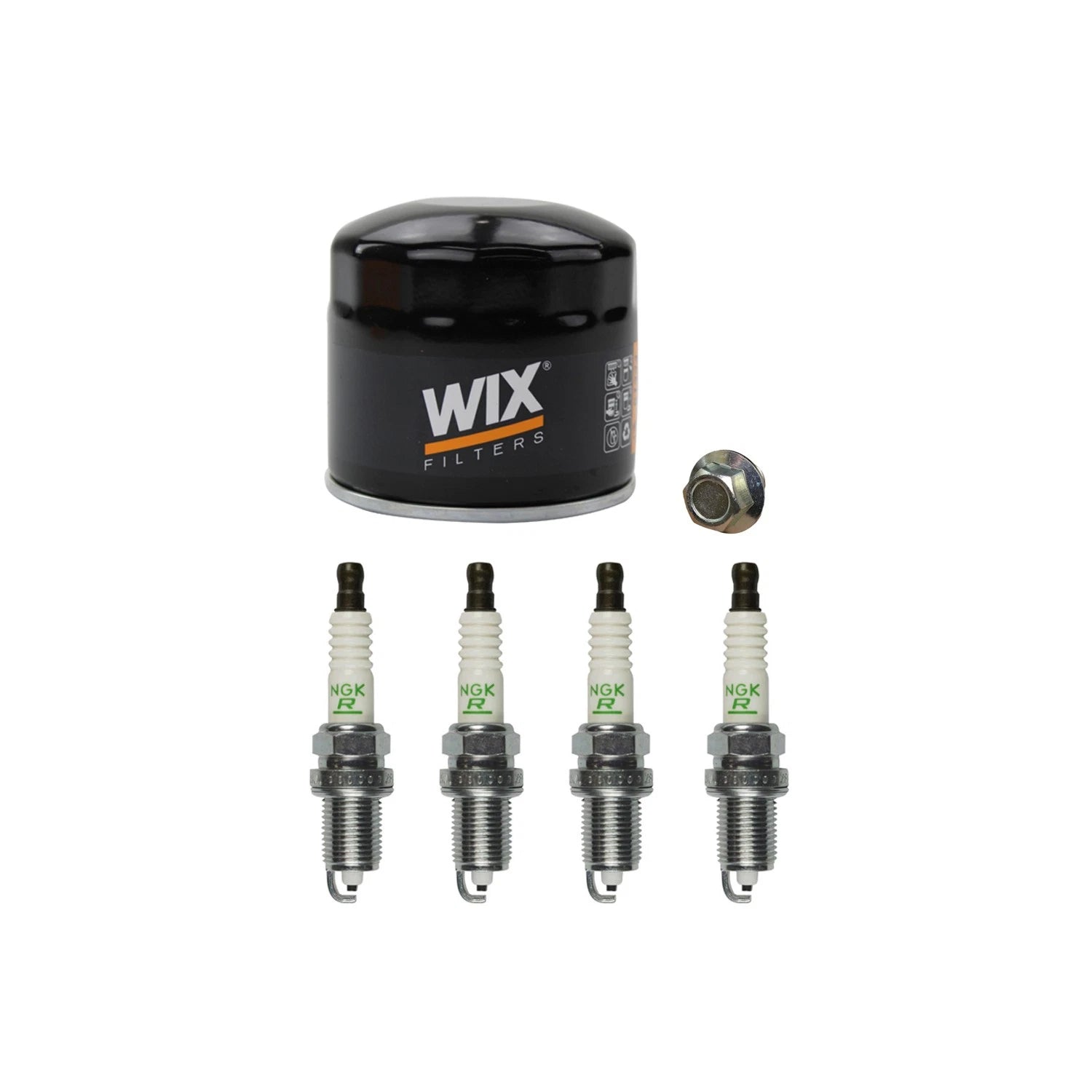 Wix Engine Oil Filter & NGK V-Power Spark Plugs Kit for Civic CR-V (CL)