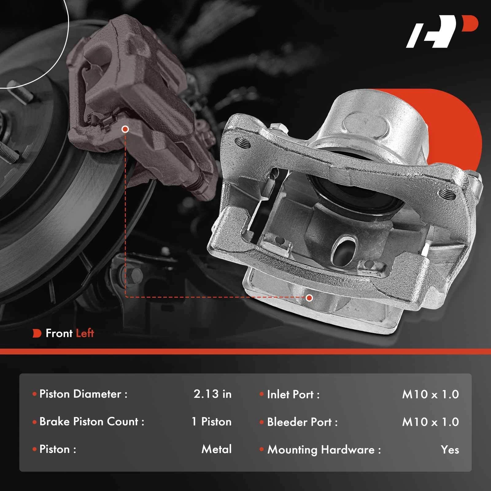 Front Driver Side Brake Caliper with Bracket for Toyota Prius (2004-2009)