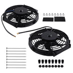 Set of 2 10" Slim Radiator Cooling Fans for Universal Applications (12V)