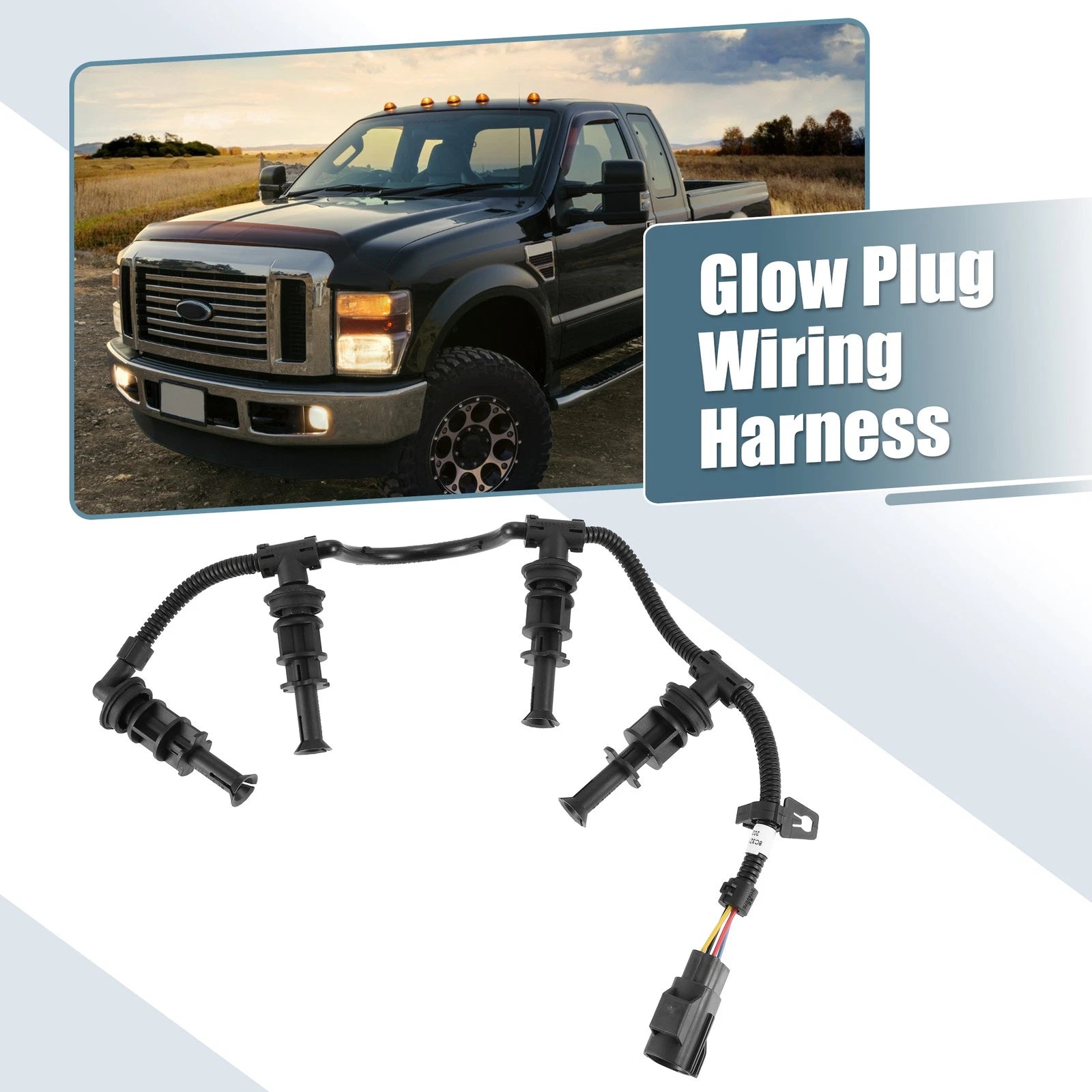 Glow Plug Wiring Harness Right Passenger Side 8C3Z12A690BA for Ford F-250 (2008–2010)