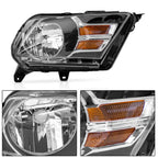 Front Pair Headlights Black for Ford Mustang (2010-2014)