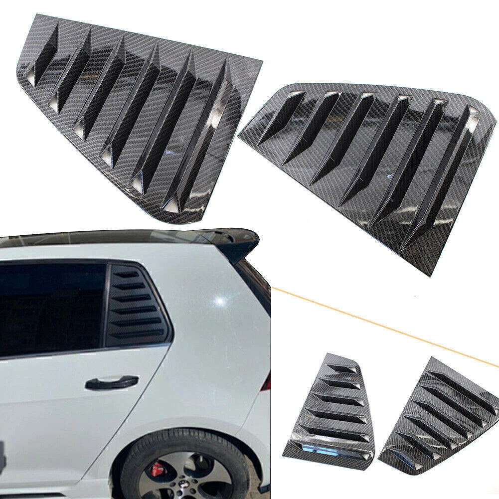 Rear Triangular Window Louvers for Volkswagen Golf 7 (2013–2020) Carbon Fiber Style