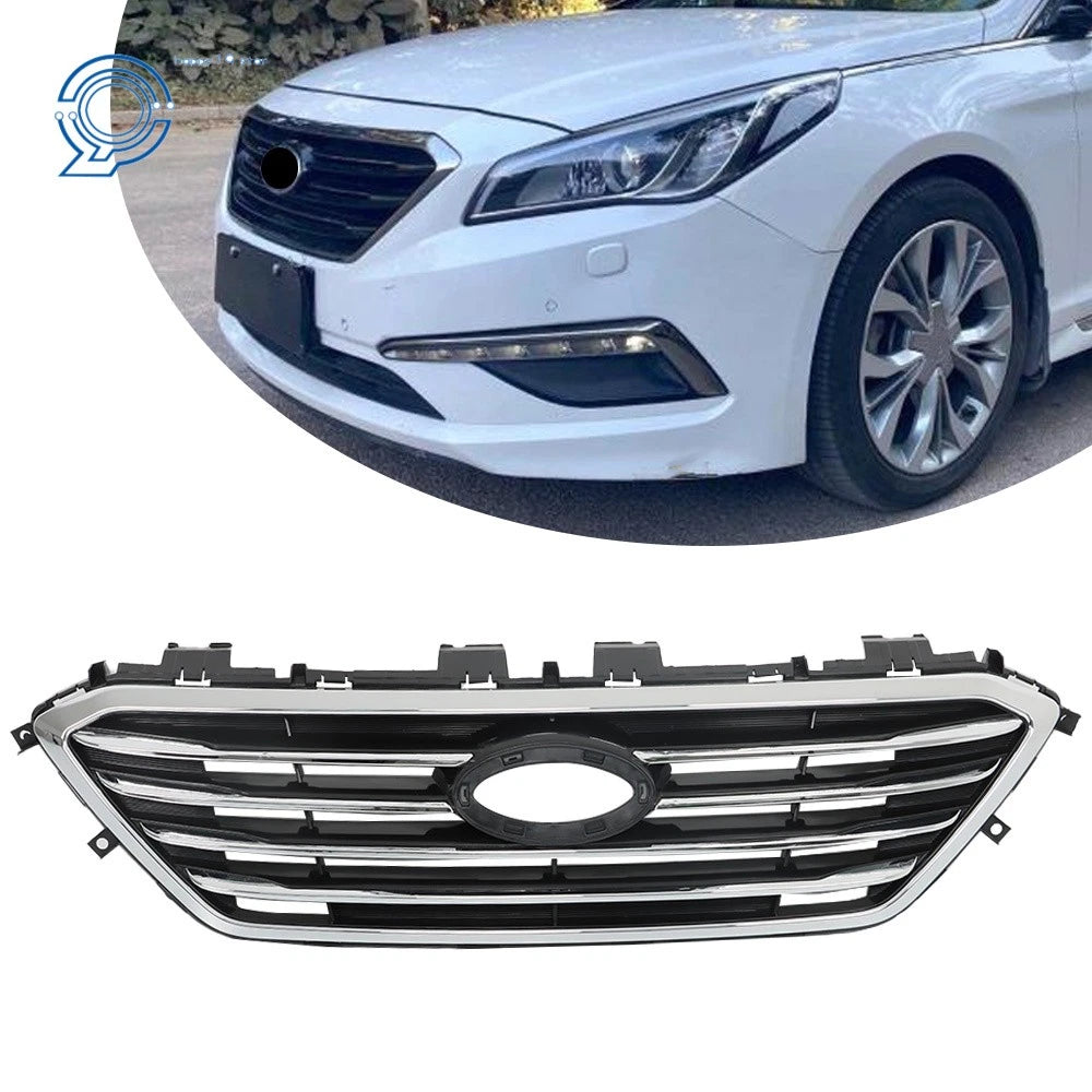 Front Bumper Upper Grille for Hyundai Sonata (2015–2017) Chrome