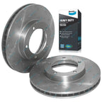 Front Drilled Slotted Disc Rotors HD Pads for Landcruiser 76 78 79 Series
