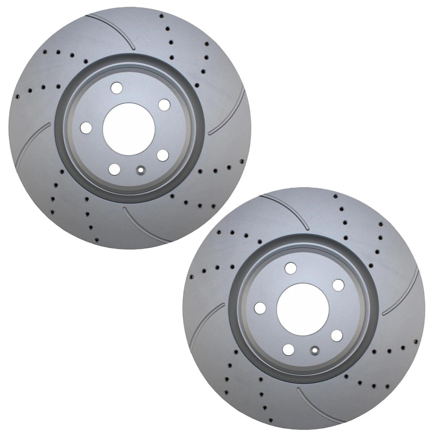 2X Front Drilled Coated 338mm Brake Rotors for Audi A4 A5 A6 Q Q5 (2008–2020)