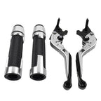 Silver Extendable Brake Clutch Lever Grip Set for Yamaha YZF R3 MT-03 (2015-2023)