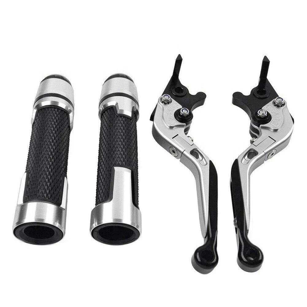 Silver Extendable Brake Clutch Lever Grip Set for Yamaha YZF R3 MT-03 (2015-2023)