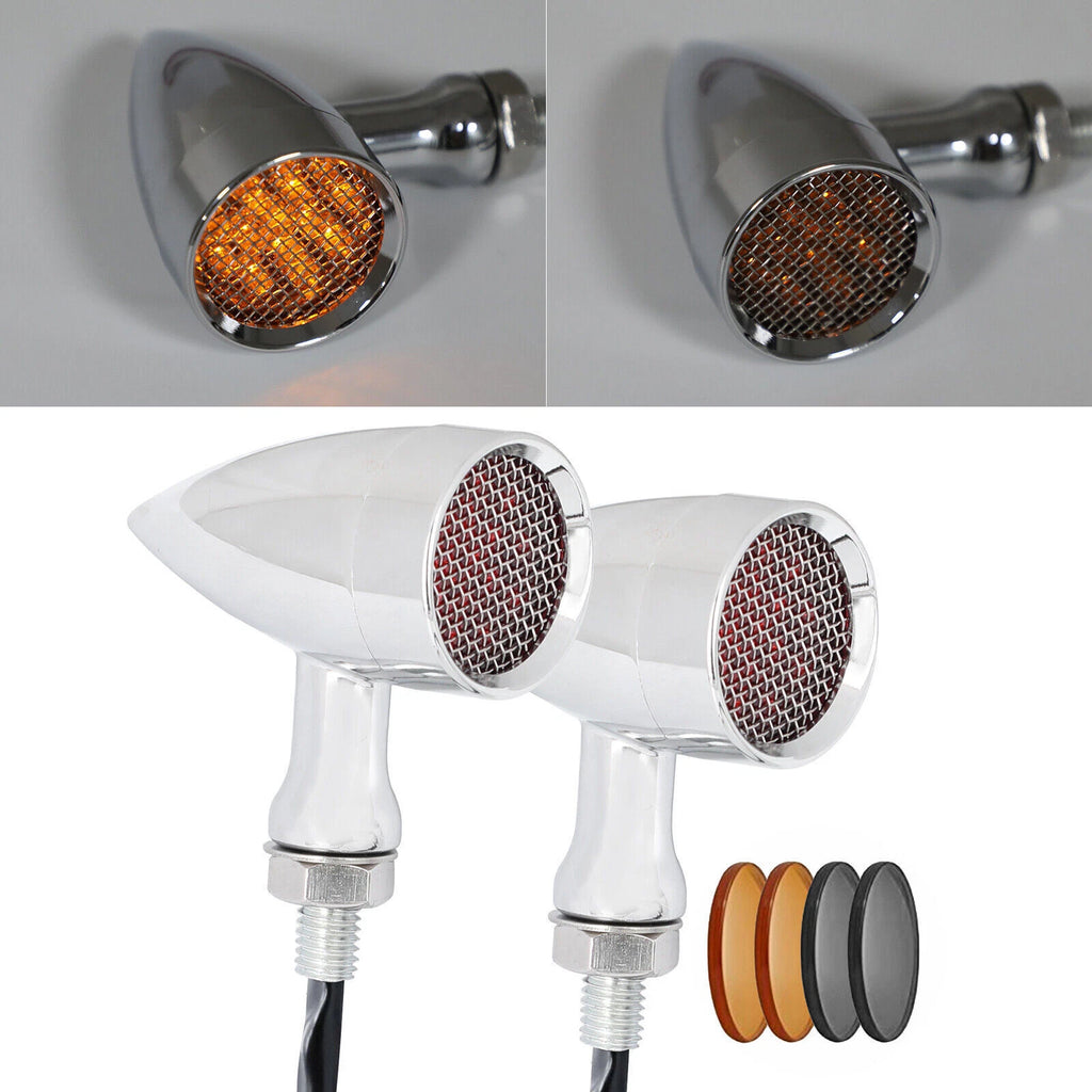 M10 Chrome Turn Signal Light Indicators for Universal Motorcycle (All Years)