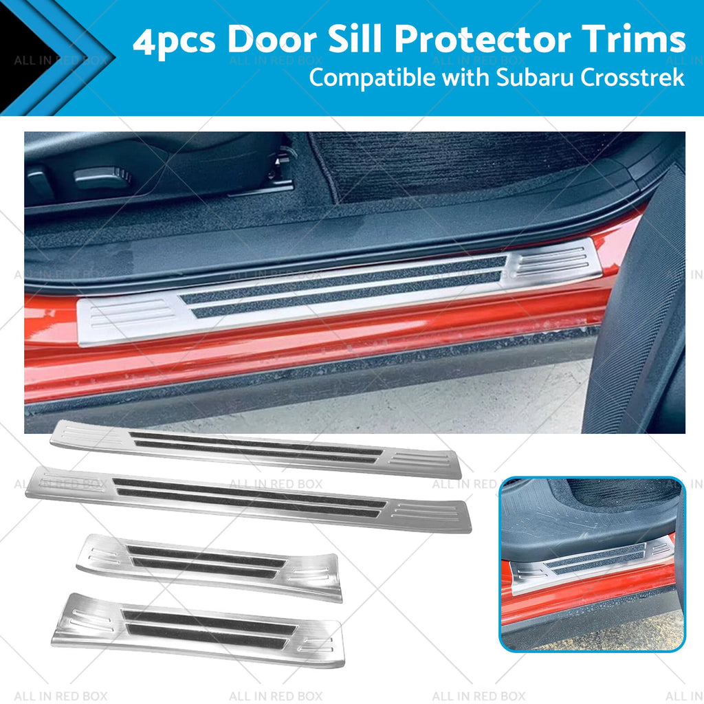 Set of 4 Steel Door Sill Protector Trim Scuff Plates for Subaru Crosstrek (2023)