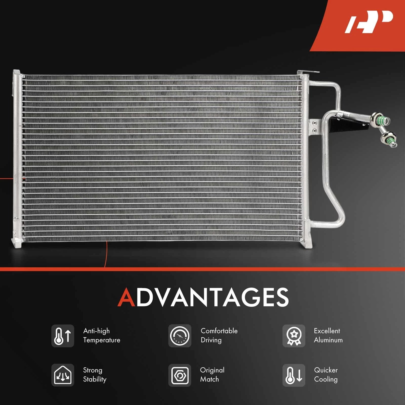 A/C Condenser with Bracket for Ford Tempo Escort EXP Mercury Topaz (1984–1991)