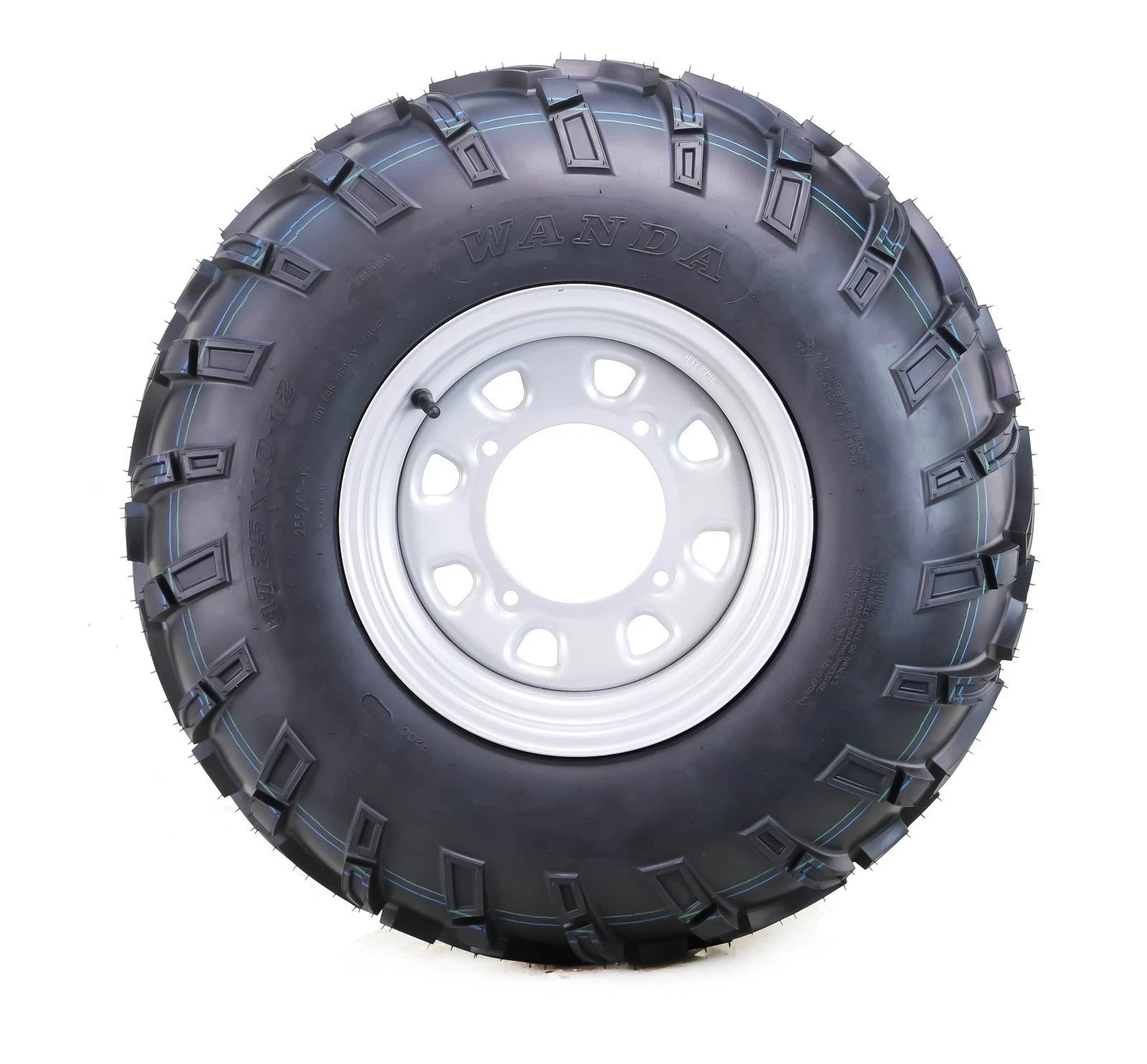 Set of 2 WANDA ATV Tires 26X10-12 6-Ply on 4-156 PCD Silver Wheel (N/A)