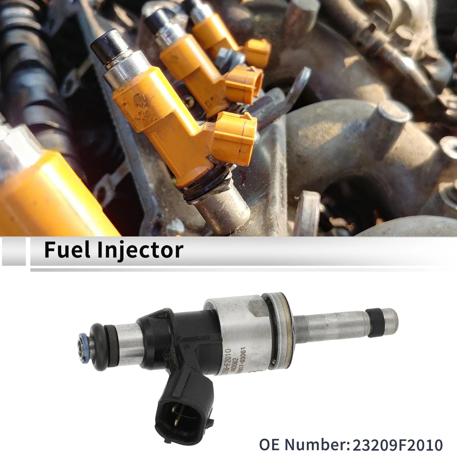 Fuel Injector No. 23209F2010 for Toyota Corolla (2020–2024) 1 Pc Black Silver Tone
