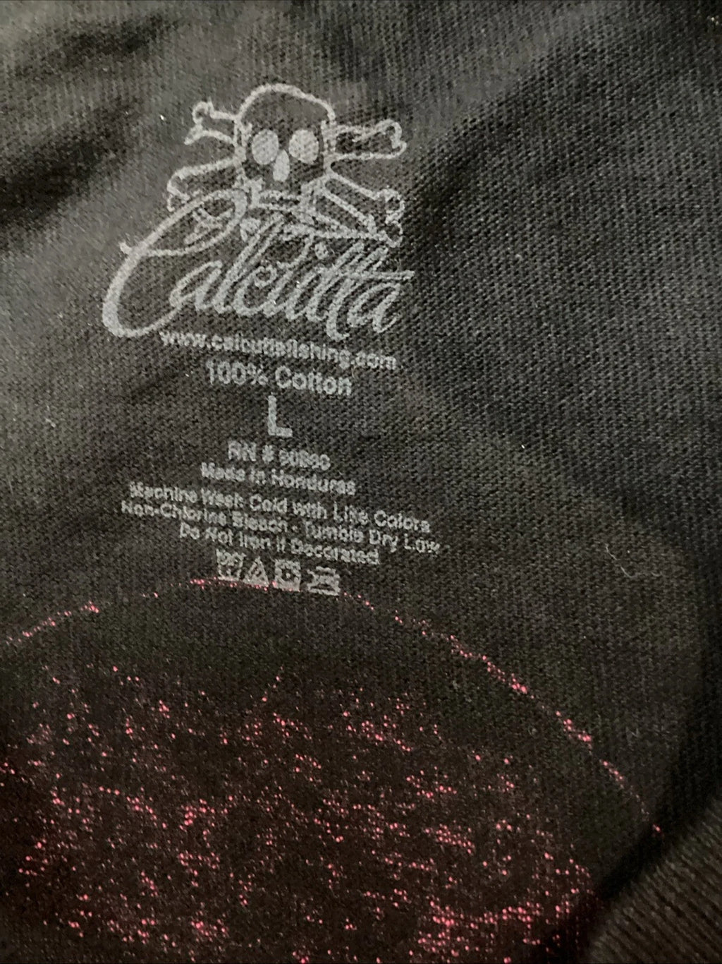 Ladies T-Shirt for Calcutta 4794-0059 (Black, Pink Logo, Large)