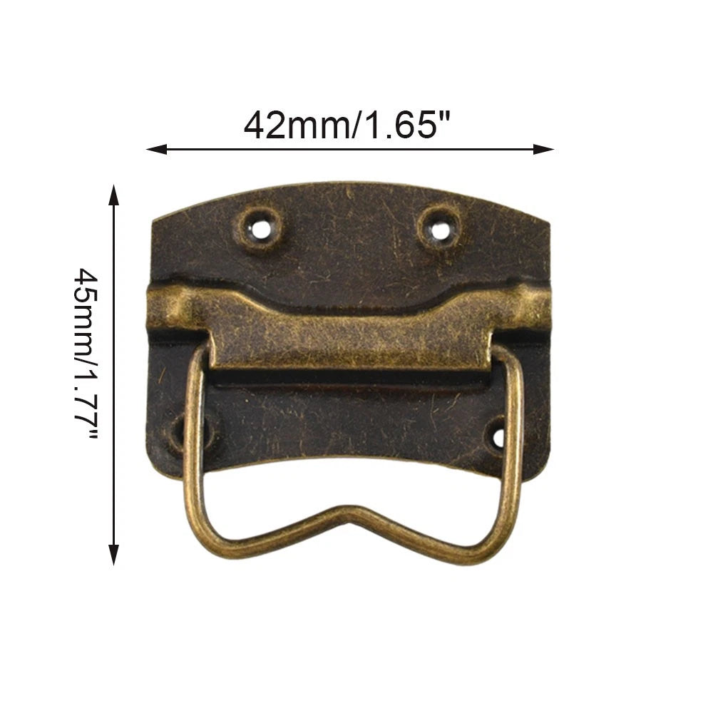 Set of 4 Vintage Metal Door Pull Handles for Suitcase Toolbox Drawer