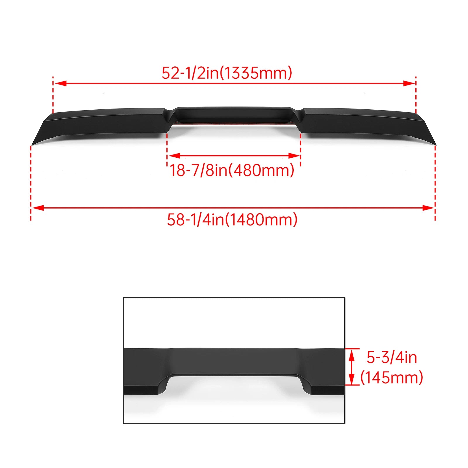 Rear Cab Spoiler Wing for Toyota Tundra (2014–2021) - Black Plastic