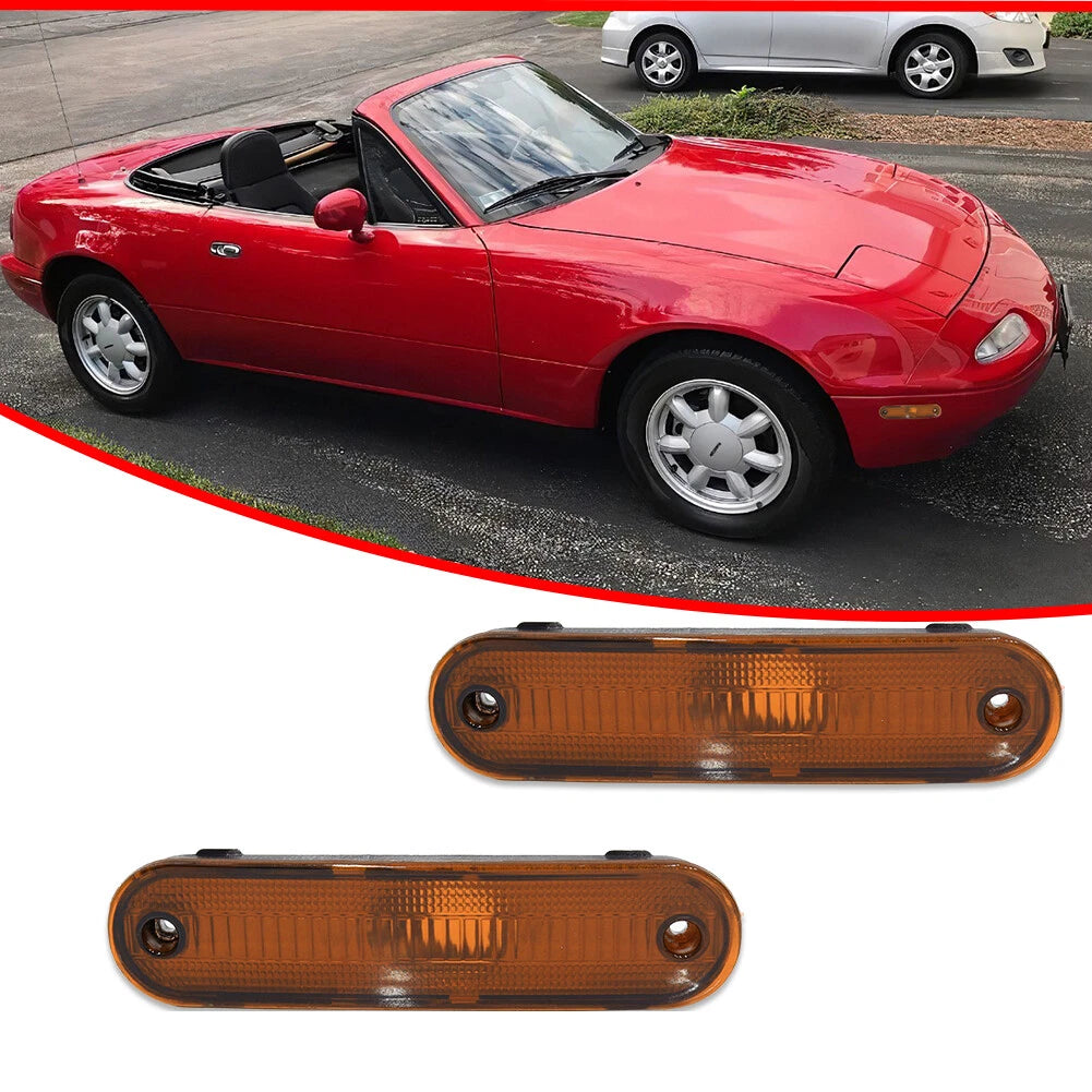 2X Amber Front Side Marker Signal Lights for Mazda Miata MX-5 (1990–2005)
