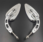 Chrome Skull Side Racing Mirrors for Harley Softail (2018–2023)
