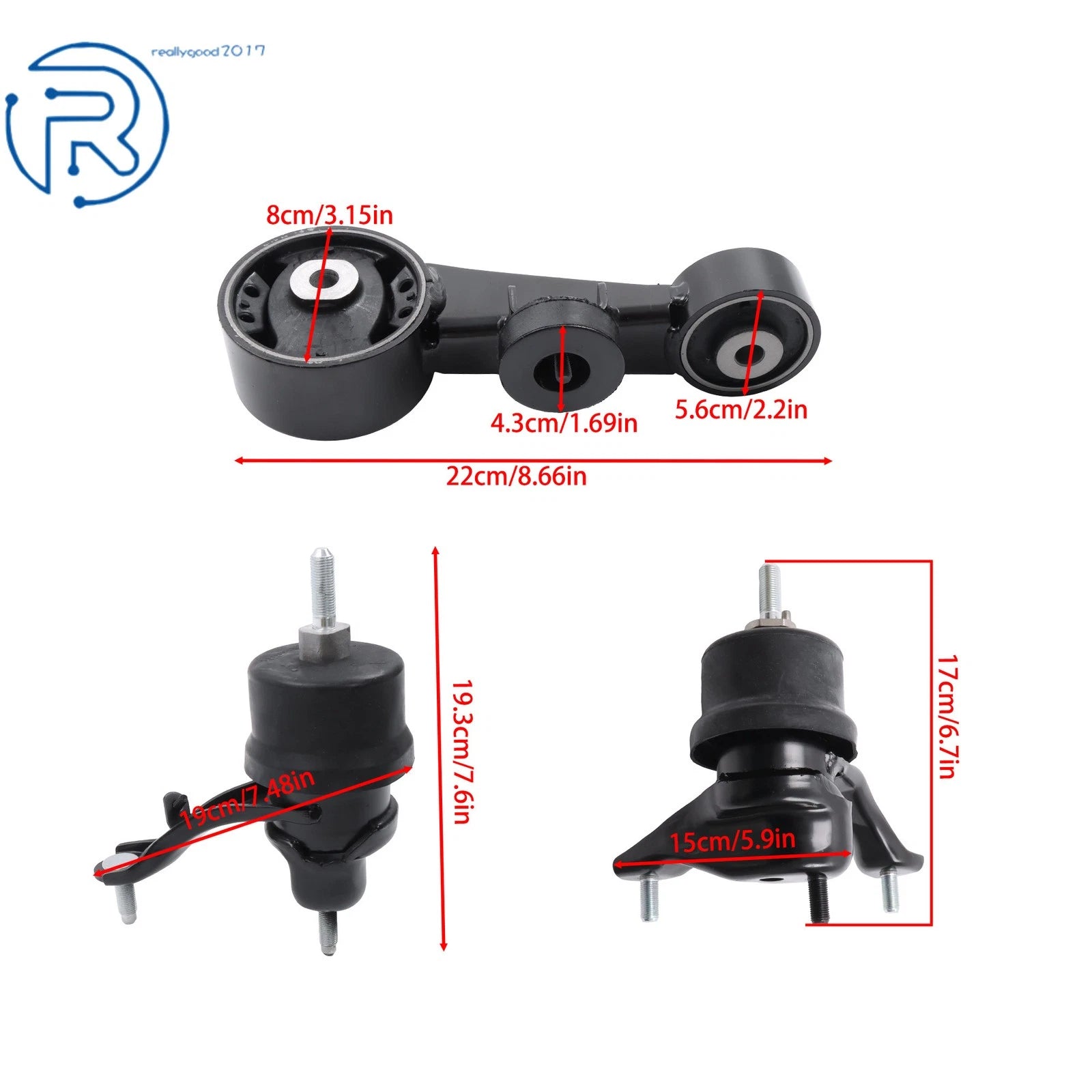 Set of 3 Engine Motor Mounts for Lexus ES350 (2007–2012)