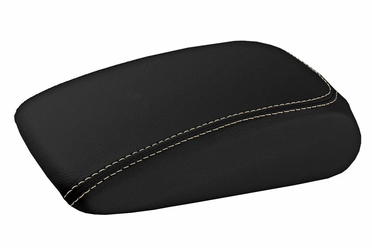 Leather Console Lid Armrest Cover for Audi A3 (2015–2020) - Beige Stitch