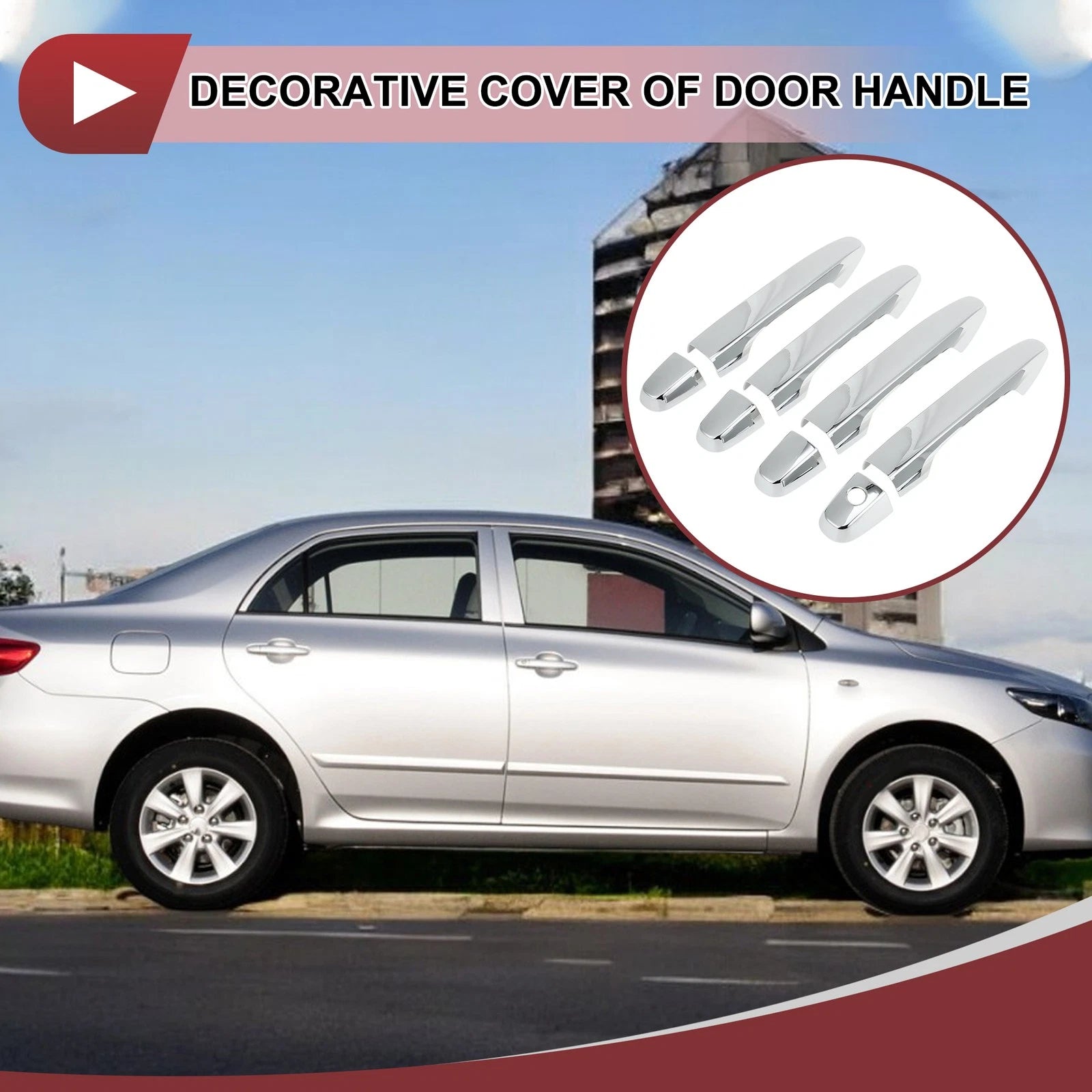 Set of 4 Car Door Handle Covers for Honda CR-V (2012–2016) Silver ABS