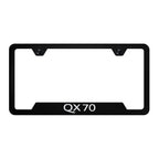 Black Laser Etched Cutout Bottom License Plate Frame for Infiniti QX70