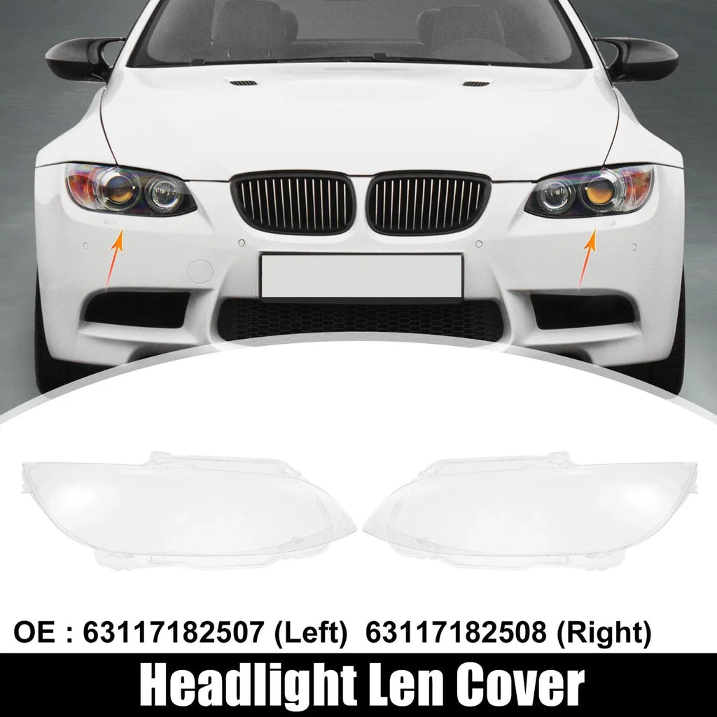 1 Pair Front Headlight Lens Cover PC Shell for BMW M3 (2008-2013)