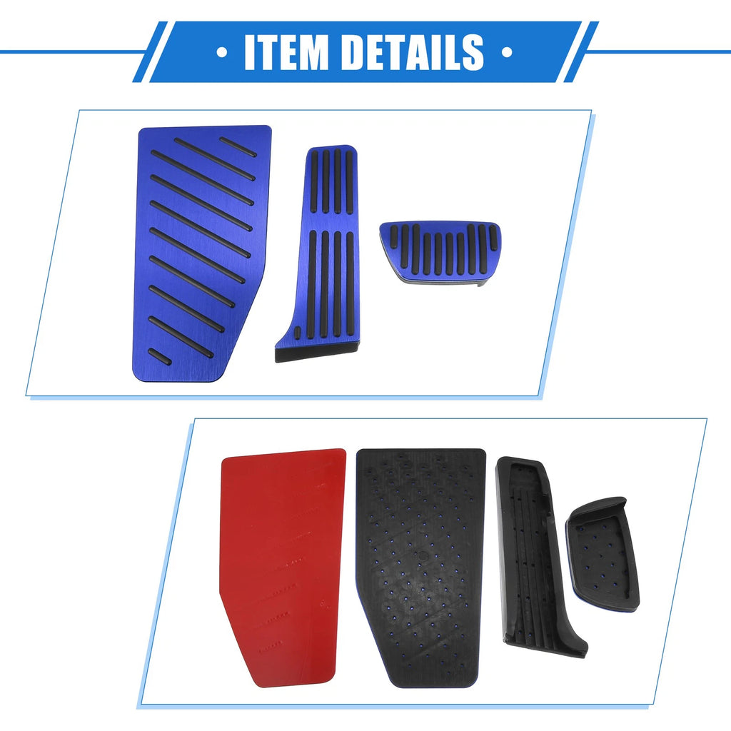 3pcs Gas Accelerator Brake Foot Rest Pedal for Toyota RAV4 (2019–2021) Blue