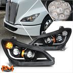 Full LED 3D Light Bar Headlights for Kenworth T680 (2022–2025)