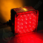 2X Square Chrome LED Stop Brake Tail Light Pedestal for Truck