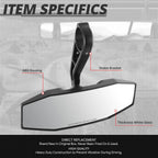 Universal UTV Black Convex Glass Rearview Mirror Roll Cage Bar Mount