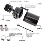 Engine Oil Catch Can Tank Kit for Universal Vehicles (300ml, Aluminum, Black)