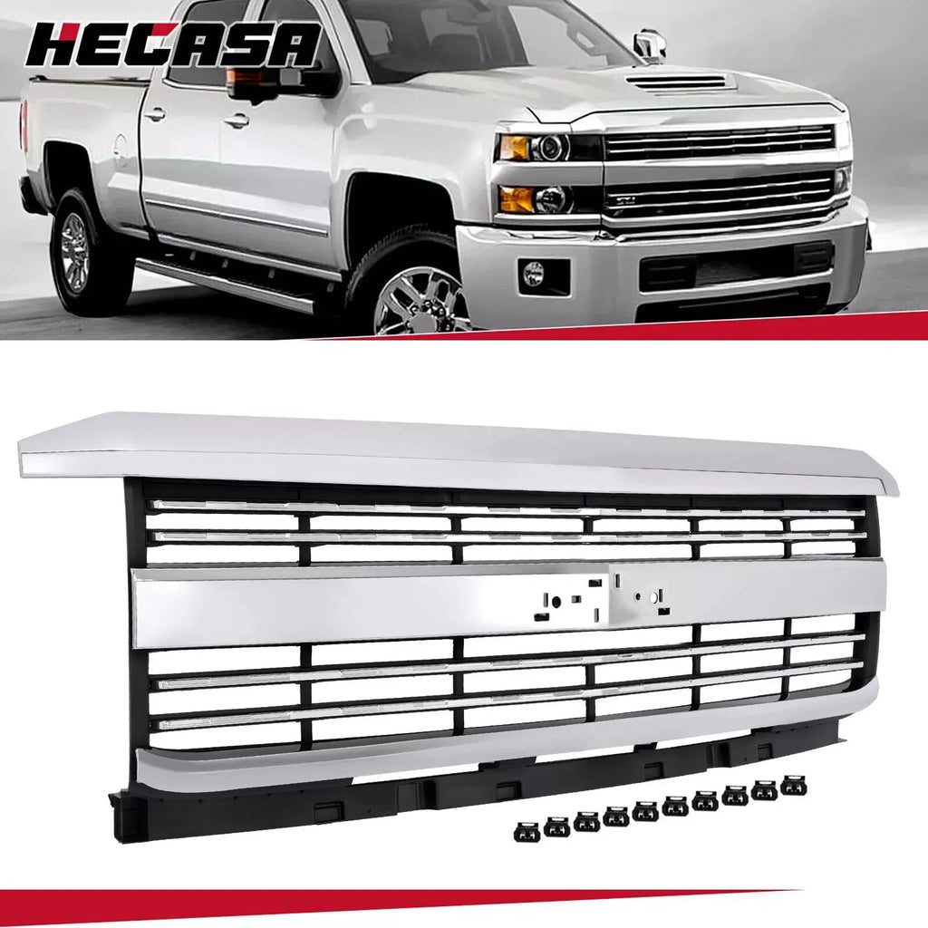 Chrome Grille Assembly for Chevy Silverado 2500 HD 3500 HD (2015–2019)