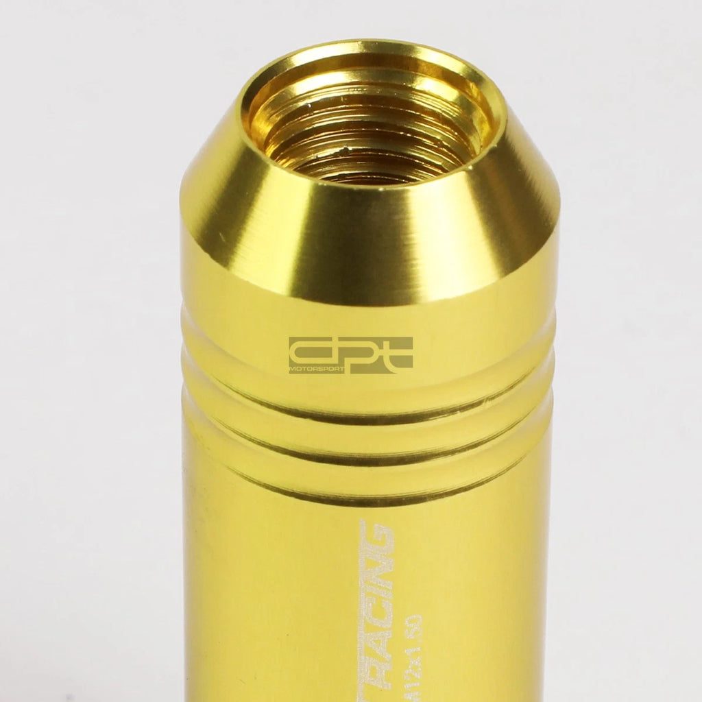 20 PCS Open End M12x1.5 60mm Tall Gold Aluminum Lug Nuts for JDM Vehicles