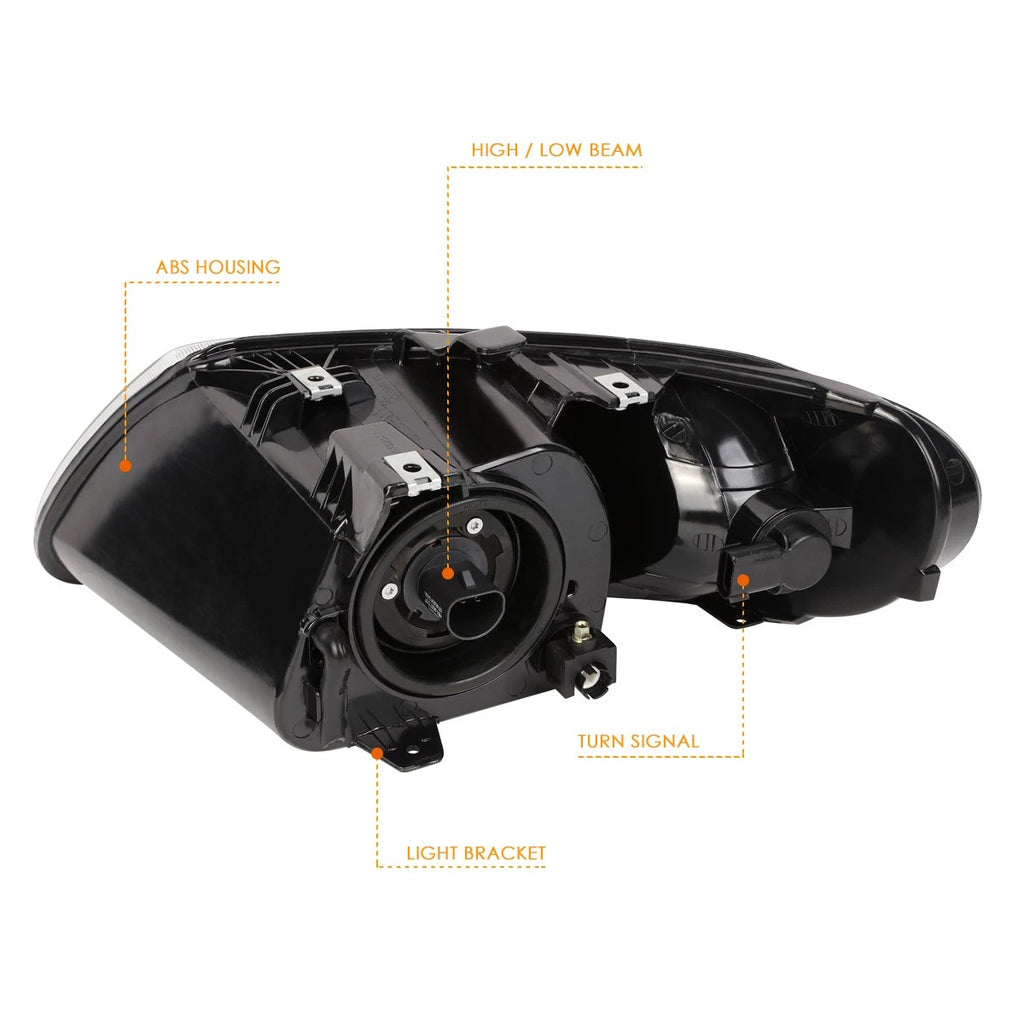 Set of 2 Amber Corner Smoked Headlight Lamps for Chevy Silverado/Avalanche (2003–2006)